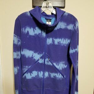 NIKE Dri Fit Hoodie Large Blue Activewear Cotton Abstract Sports Casual